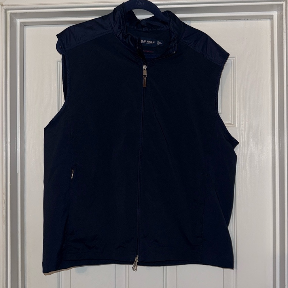 Polo Golf Ralph Lauren Vest Mens XLarge Full Zip Blue Activewear Athleisure
